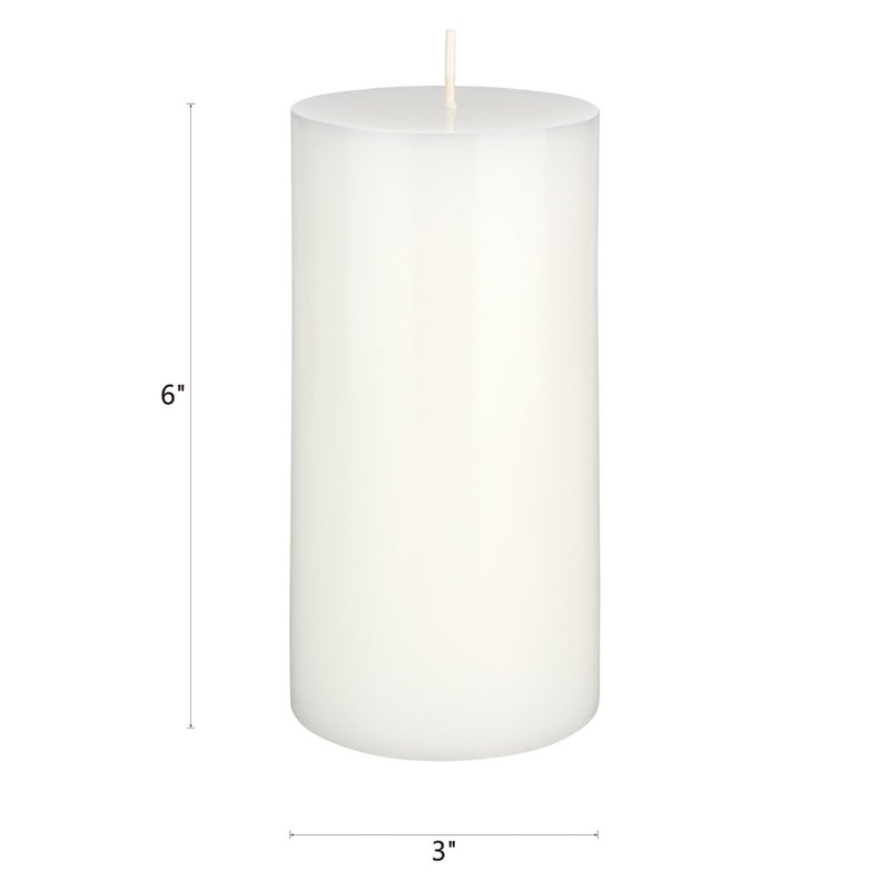 Mega Candles 6 pcs Unscented Solid White Pillar Candles, Hand Poured Premium Wax Candle 3 Inch x 6 Inch, Home DÃ©cor, Spas, Weddings, Occasions, Party, Centerpieces, Holidays, Vigils, Prayers - Image 2